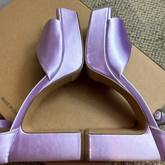 The Drop Women's Hamalie Platform Sandal, Lavender Satin, Size 9 - Picture 10 of 16